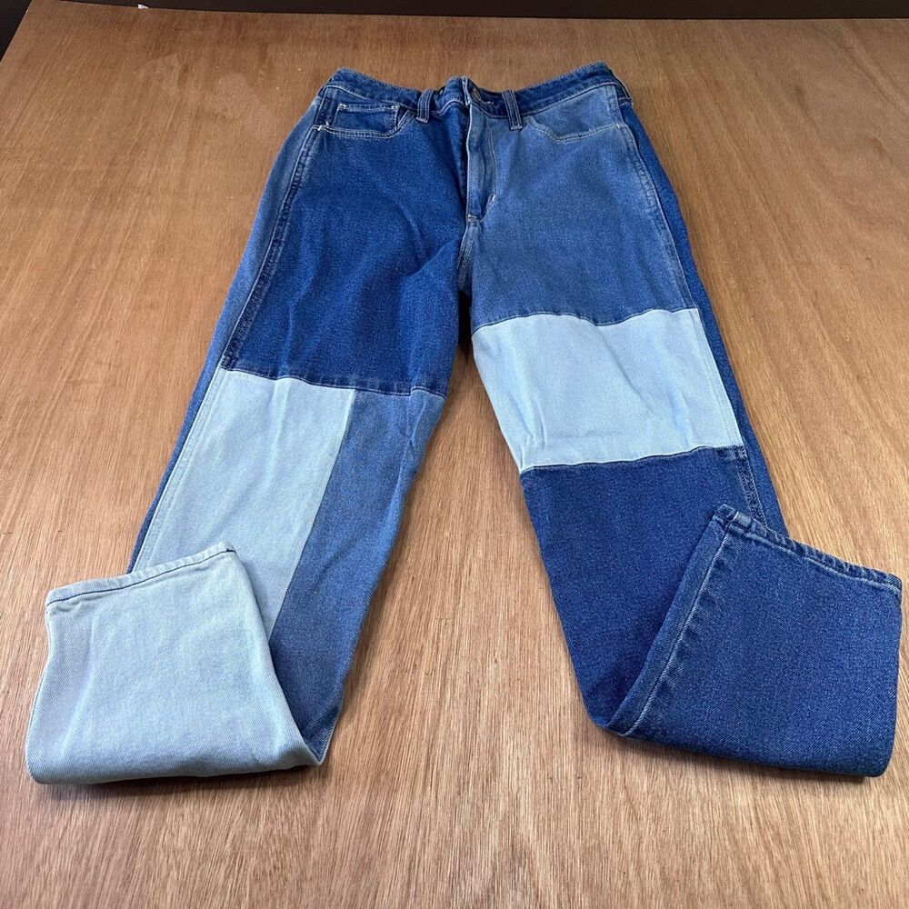 Hollister High-Rise Patchwork Jeans Women's W26 L27 Two-Tone Denim